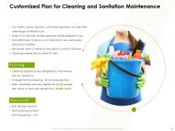 Cleaning And Sanitation Maintenance Proposal Template Powerpoint Presentation Slides