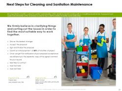 Cleaning And Sanitation Maintenance Proposal Template Powerpoint Presentation Slides