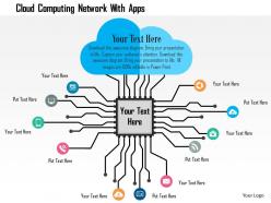 Cloud computing network with apps powerpoint template