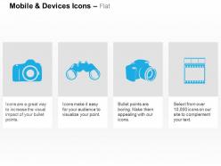 Cm camera binocular reel recording ppt icons graphics