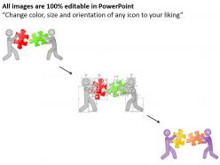 Co two peoples with puzzles for different ideas powerpoint template