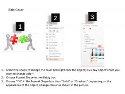 Co two peoples with puzzles for different ideas powerpoint template