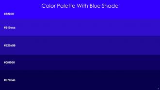 Color Palette With Five Shade Blue Dark Blue Ultramarine Paua Stratos