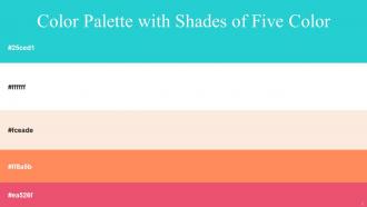 Color Palette With Five Shade Turquoise White Old Lace Salmon Mandy