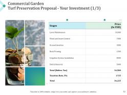 Commercial garden turf preservation proposal powerpoint presentation slides