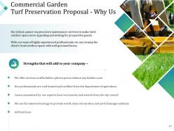 Commercial garden turf preservation proposal powerpoint presentation slides