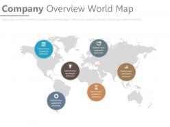 Company overview world map ppt slides