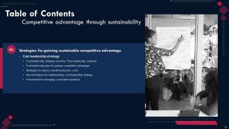 Competitive Advantage Through Sustainability Powerpoint Presentation Slides Strategy CD V