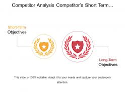 Competitor analysis competitors short term and long term goals ppt icon