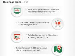 Computer world map data analysis navigation system ppt icons graphics