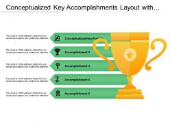 Conceptualized key accomplishments layout with yellow trophy