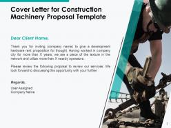 Construction Machinery Proposal Template Powerpoint Presentation Slides