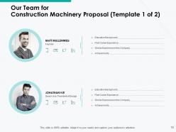 Construction Machinery Proposal Template Powerpoint Presentation Slides