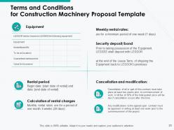 Construction Machinery Proposal Template Powerpoint Presentation Slides