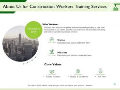 Construction workers training proposal template powerpoint presentation slides