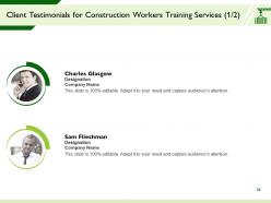 Construction workers training proposal template powerpoint presentation slides