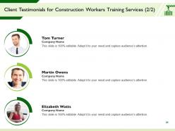 Construction workers training proposal template powerpoint presentation slides