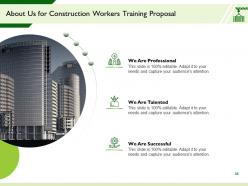 Construction workers training proposal template powerpoint presentation slides