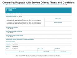 Consulting proposal with service offered terms and conditions