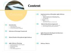 Content agile delivery model