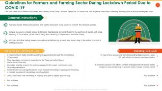 Coronavirus impact assessment and mitigation strategies in agriculture sector complete deck