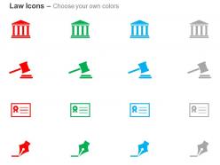 Court gavel identity card signature ppt icons graphics