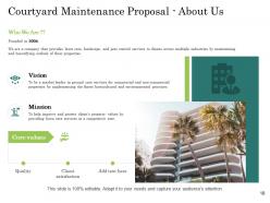 Courtyard maintenance proposal powerpoint presentation slides