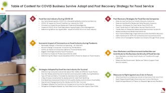 Covid business survive adapt and post recovery strategy for food service complete deck