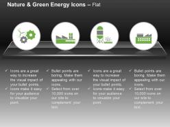 Cr gears with factory and plant for green energy production ppt icons graphics