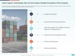 Creation of valuable propositions by a logistic company case competition complete deck