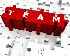 Creative graphic of team puzzle stock photo