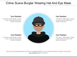 Crime scene burglar wearing hat and eye mask