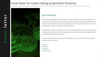 Crypto Mining Proposal For Investors Powerpoint Presentation Slides