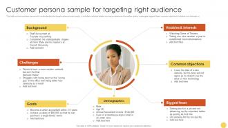 Customer Persona Sample For Advanced Lead Generation Tactics Strategy SS V