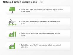 Cw green energy icons for factory solar light symbols ppt icons graphics