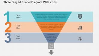 Cw three staged funnel diagram with icons flat powerpoint design