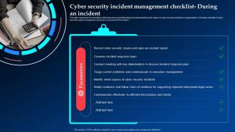 Cyber Security Incident Management Checklist During An Incident Ppt Clipart