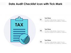 Data audit checklist icon with tick mark