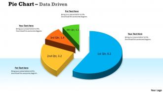 Data driven 3d data in segments pie chart powerpoint slides