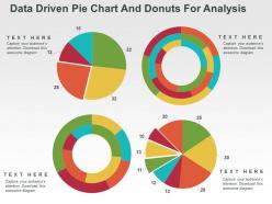 Data driven pie chart and donuts for analysis powerpoint slides