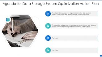 Data storage system optimization action plan powerpoint presentation slides