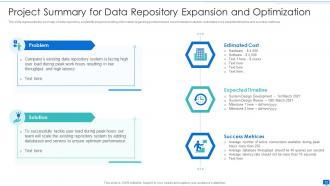 Data storage system optimization action plan powerpoint presentation slides