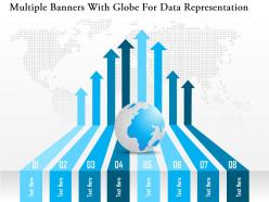 Db multiple banners with globe for data representation powerpoint template