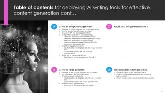 Deploying AI Writing Tools For Effective Content Generation Powerpoint Presentation Slides AI CD V Appealing Good