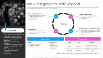 Deploying AI Writing Tools For Effective Content Generation Powerpoint Presentation Slides AI CD V Downloadable Unique