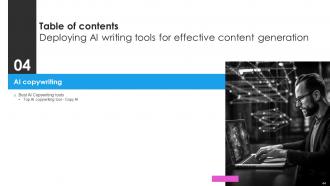 Deploying AI Writing Tools For Effective Content Generation Powerpoint Presentation Slides AI CD V Captivating Unique