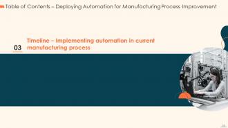 Deploying Automation For Manufacturing Process Improvement Powerpoint Presentation Slides