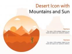 Desert icon with mountains and sun