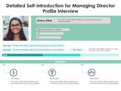 Detailed self introduction for managing director profile interview infographic template