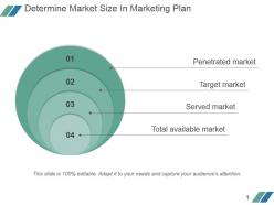 Determine market size in marketing plan powerpoint slide background picture